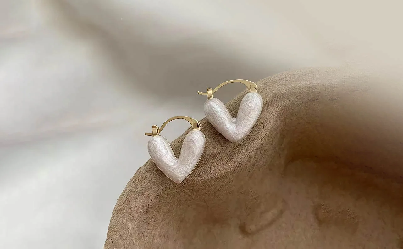 Heart Earrings in Silver and Gold